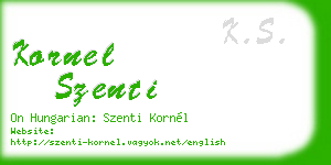 kornel szenti business card